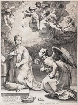 940. Hendrick Goltzius, "The annunciation", ur; "The Early Life of the Virgin".