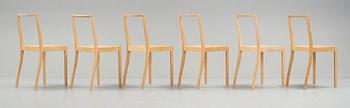 Jasper Morrison, a dining table and six birch laminate "Ply chairs / Open back" by Jasper Morrison, Vitra, 1988-89.