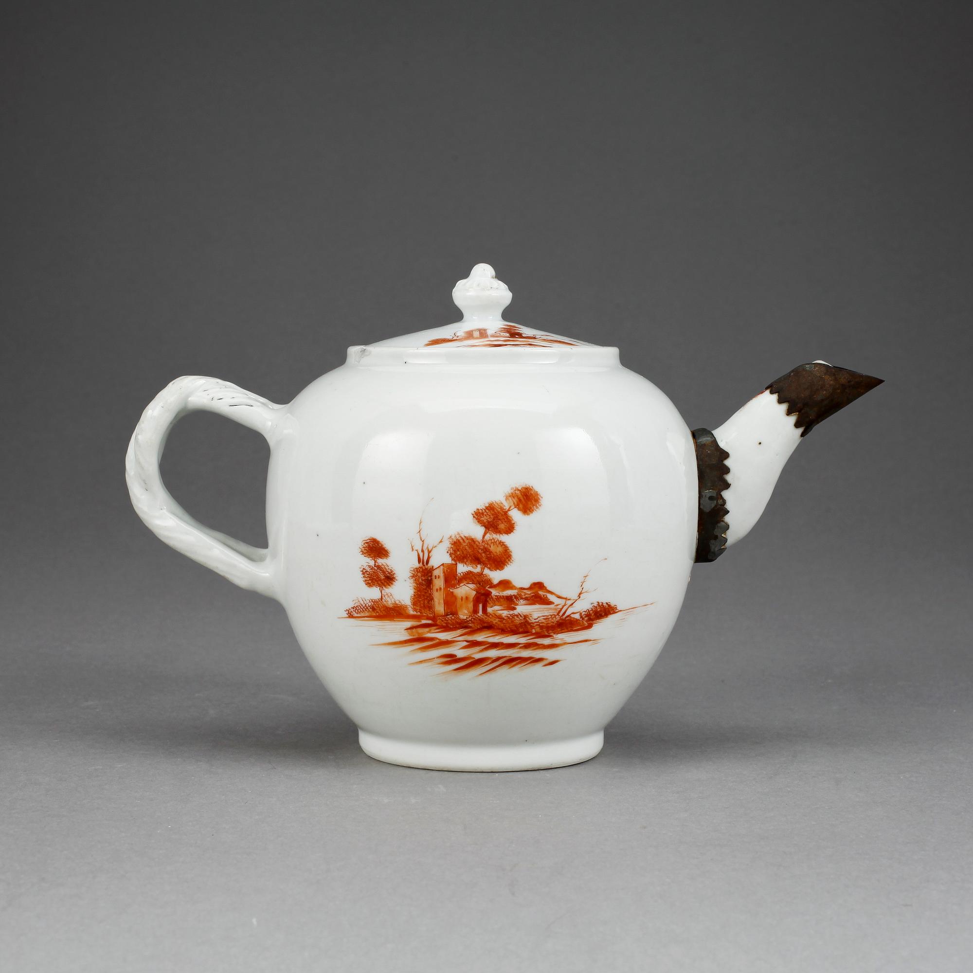 SKÅL samt TEKANNA, porslin, Kina, 1700-tal.