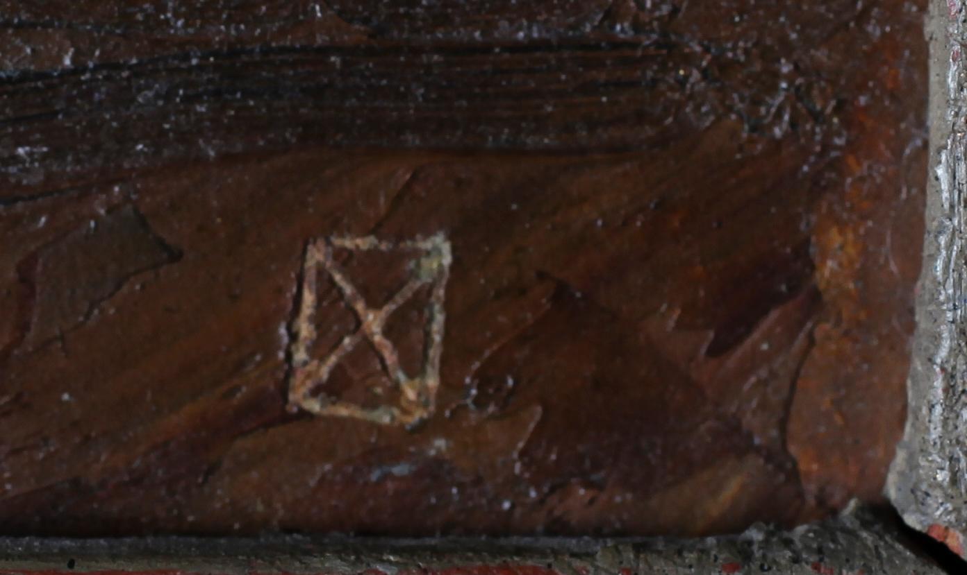 NILS ZETTERBERG, olja på pannå, monogramsignerad.