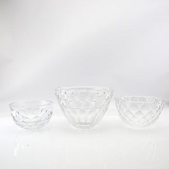 Berit Johansson and Jan Johansson toasting glasses, 3 pcs not signed, Orrefors.