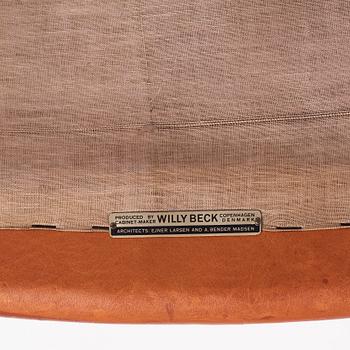 Ejner Larsen & A. Bender Madsen, a leather easy chair, Willy Beck, Denmark.