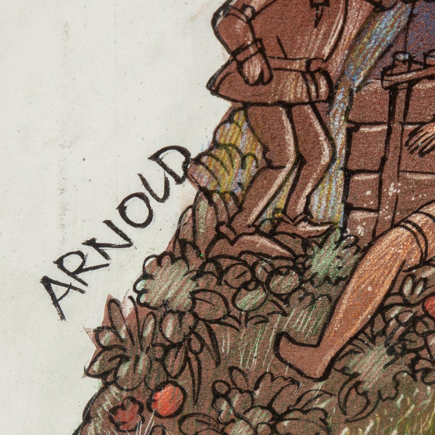 HANS ARNOLD, tusch & akryl, signerad.