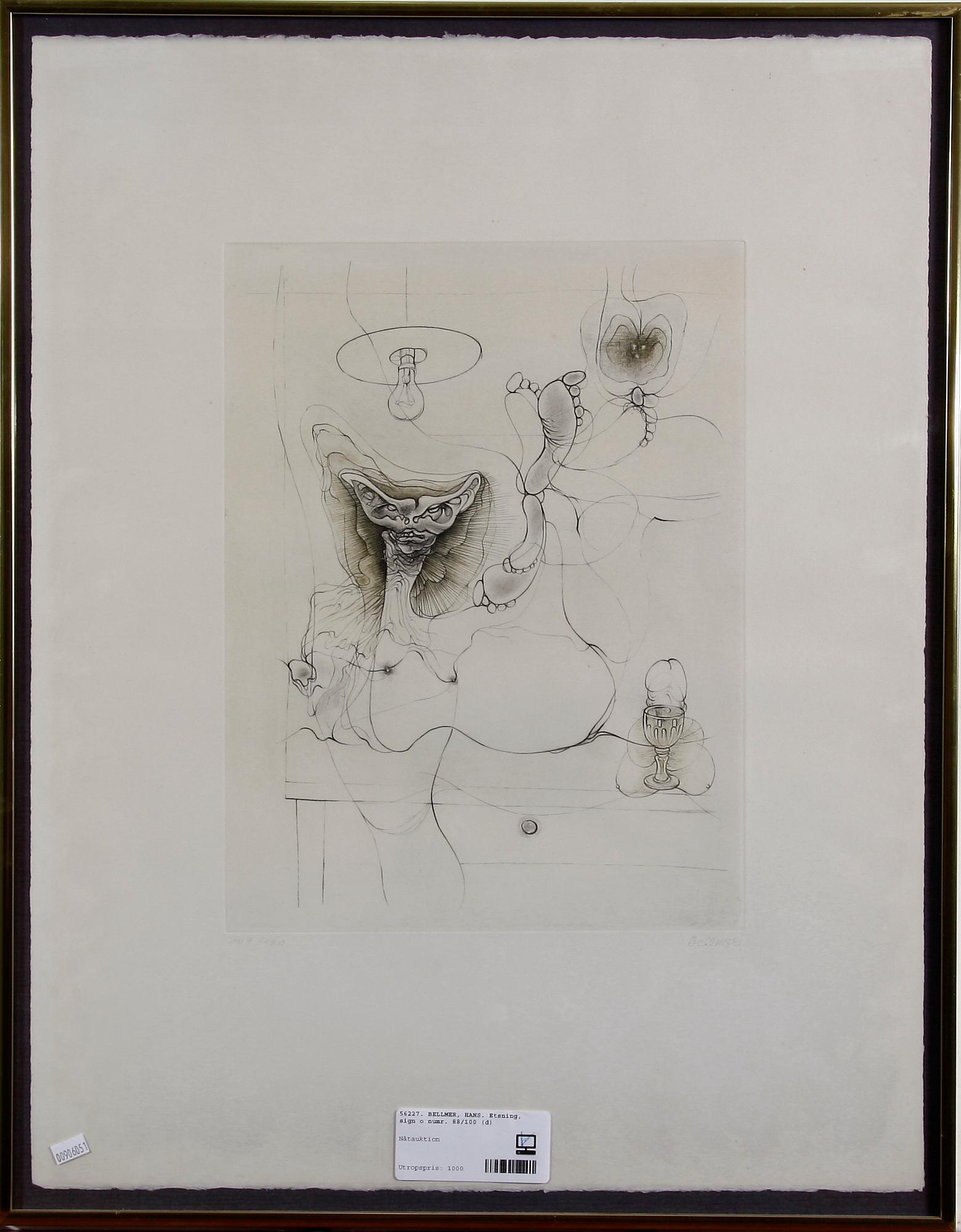 BELLMER, HANS. Etsning, sign o numr. 109/120.