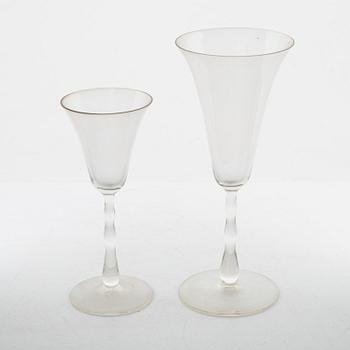 Simon Gate, a set of 36 'Stork' glasses, Orreford Sandvik, Sweden, first half of the 20th century.