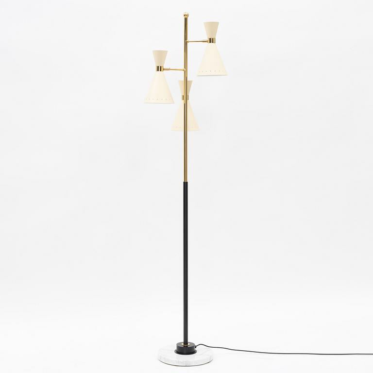 Stilnovo, a brass and marble floor lamp 'c20201, Italy, 2017.
