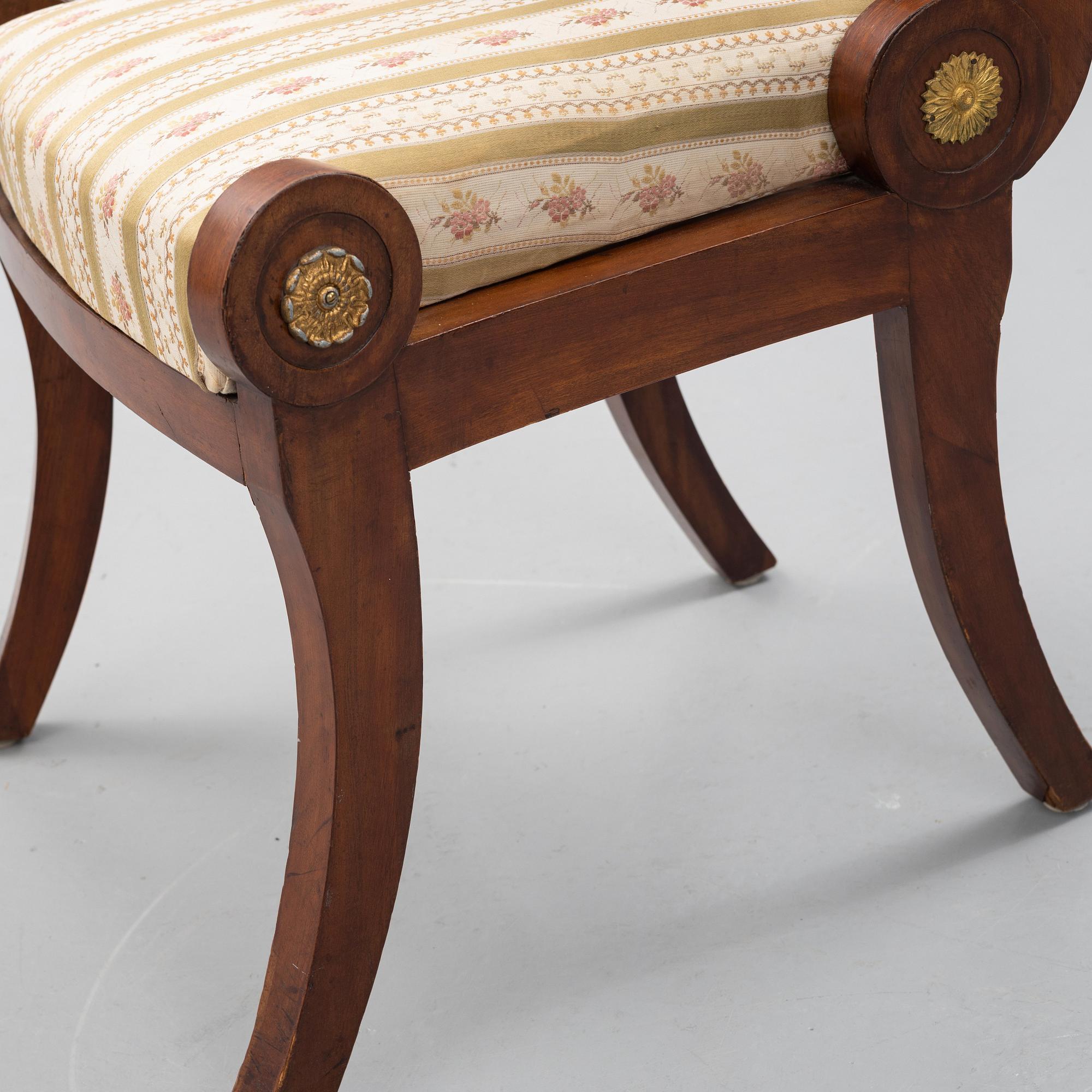 A set of four Swedish Empire chairs, attributed C F Sundvall.