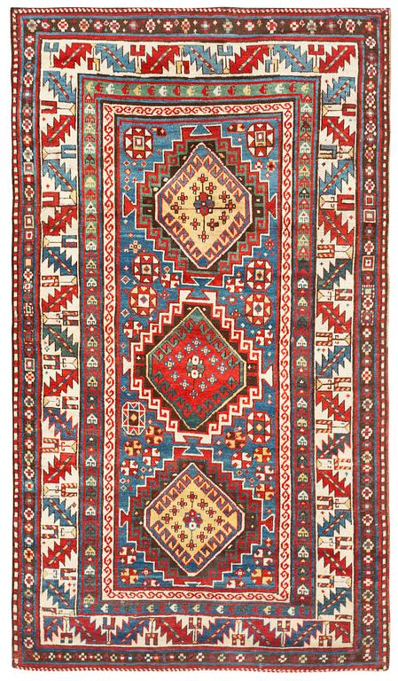 SEMI-ANTIQUE KAZAK probably. 234 x 137,5 cm.