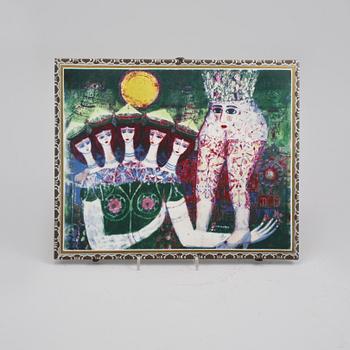 VÄGGPLAKETT, porslin, Max Walter Svanberg, Rörstrand, 1900-talets andra hälft.