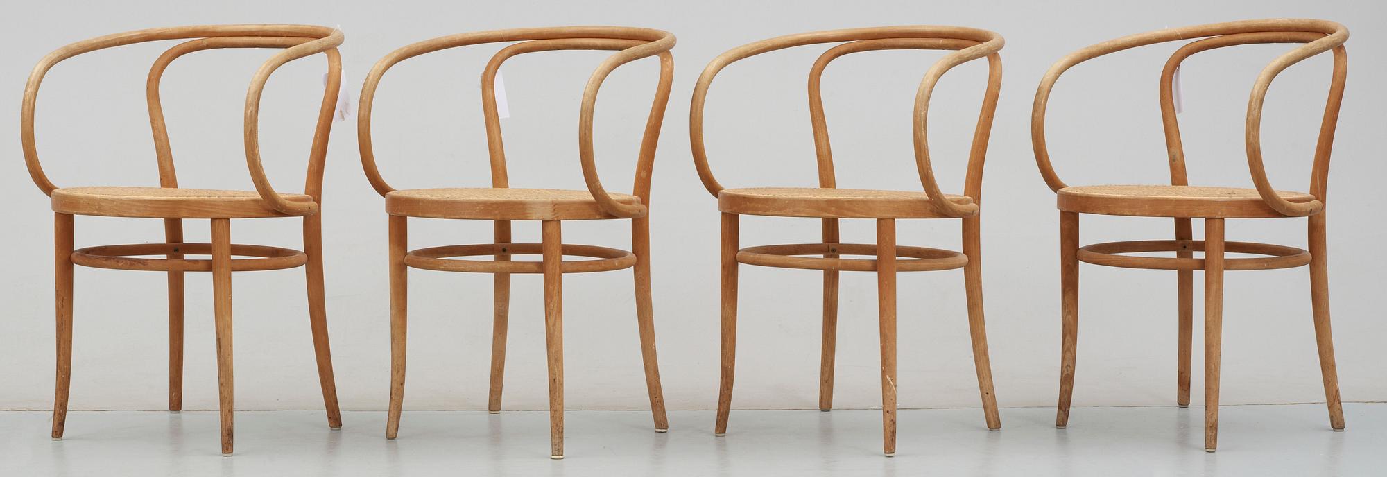KARMSTOLAR, 4 st, Thonet, modell 209, 1900-talets mitt-andra hälft.
