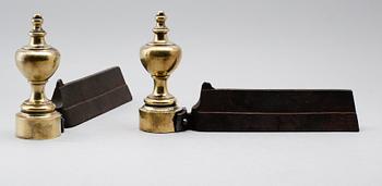 ELDHUNDAR, 1 par, mässing och gjutjärn, 1800-/1900-tal.