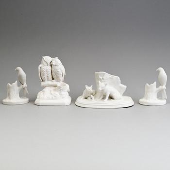 FOUR PARIAN FIGURES, Gustafsberg, ca 1900.