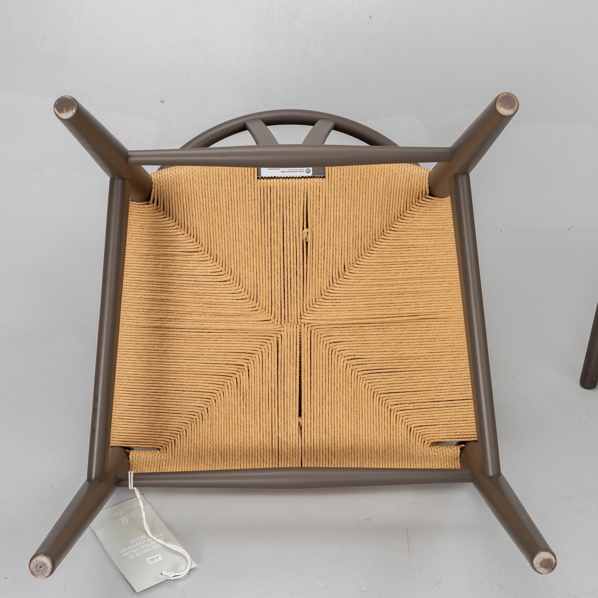 Hans J. Wegner, four CH 24 chairs, Carl Hansen & Son, Denmark.