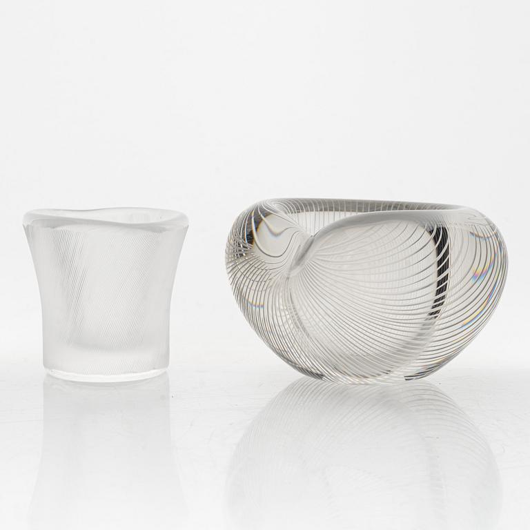 Tapio Wirkkala, a glass vase and bowl, Iittala, Finalnd.