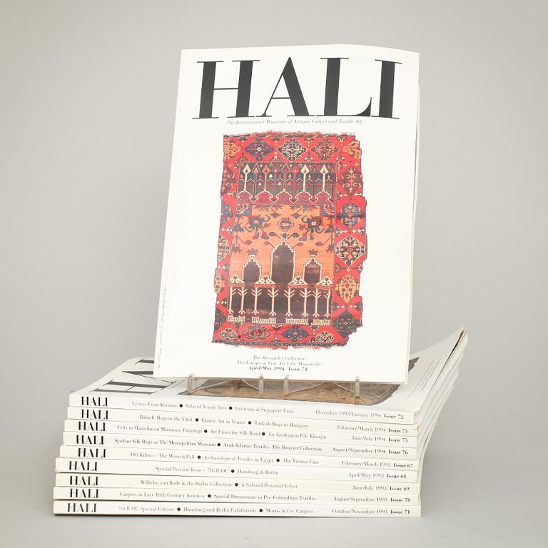 KATALOGER, 10 st, " HALI The International magazine of Fine Carpets and Textiles". 1993-1994.