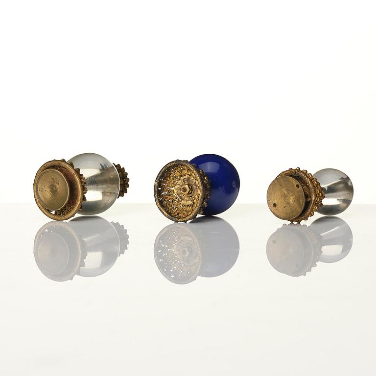 A group of 11 various 'official's hat' finials, Qing dynasty, 19th century.