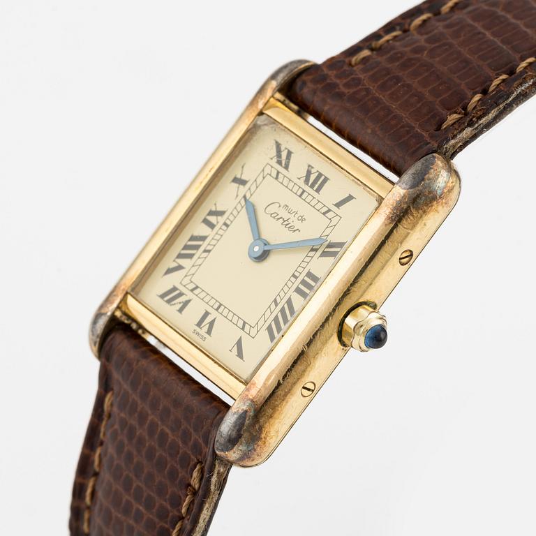 must de Cartier, Tank, wristwatch, 20.5 x 20 (28) mm.