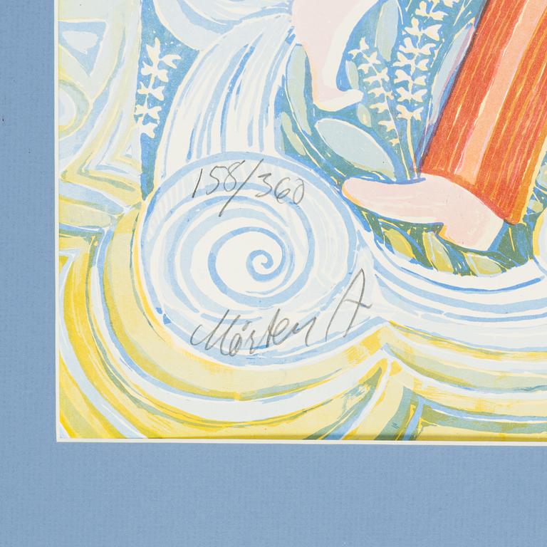 Mårten Andersson, färglitografi, 1990, triptyk, signerad 158/360.