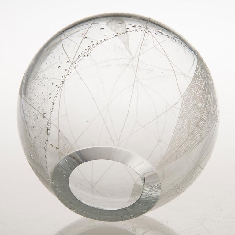 TIINA NORDSTRÖM, taidelasi, "Verkosto", signeerattu Tiina Nordström Iittala 1995.