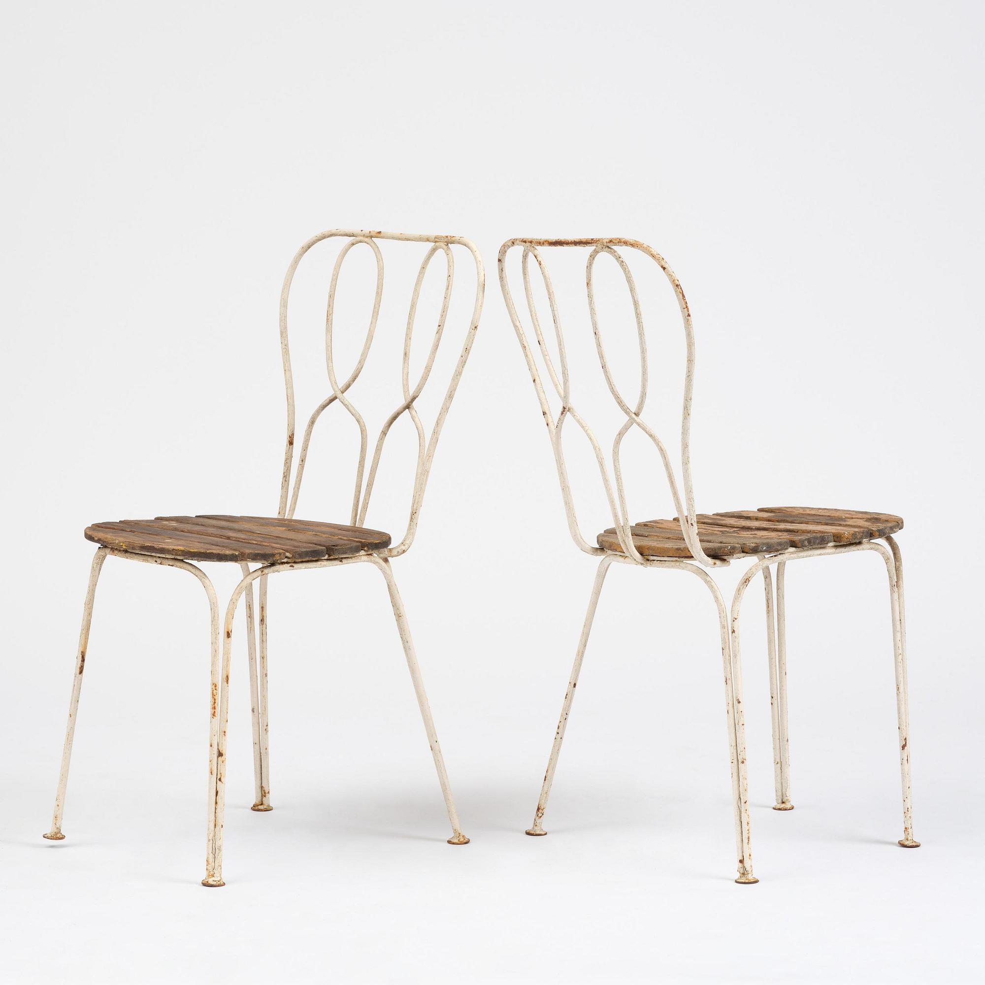 Hans Bergström, a five-piece garden furniture set, ateljé Lyktan, Åhus, 1940s-50s.