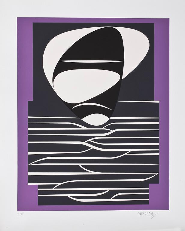 VICTOR VASARELY, Mapp med 10 st färgserigrafi,1989, samtliga signerade och numrerade 93/100.