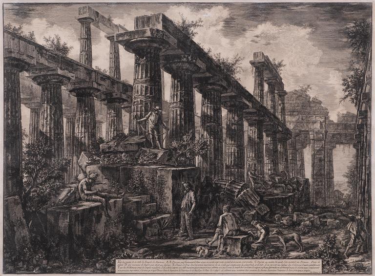 Giovanni Battista Piranesi, "Vue des restes de la Celle du Temple de Neptune".