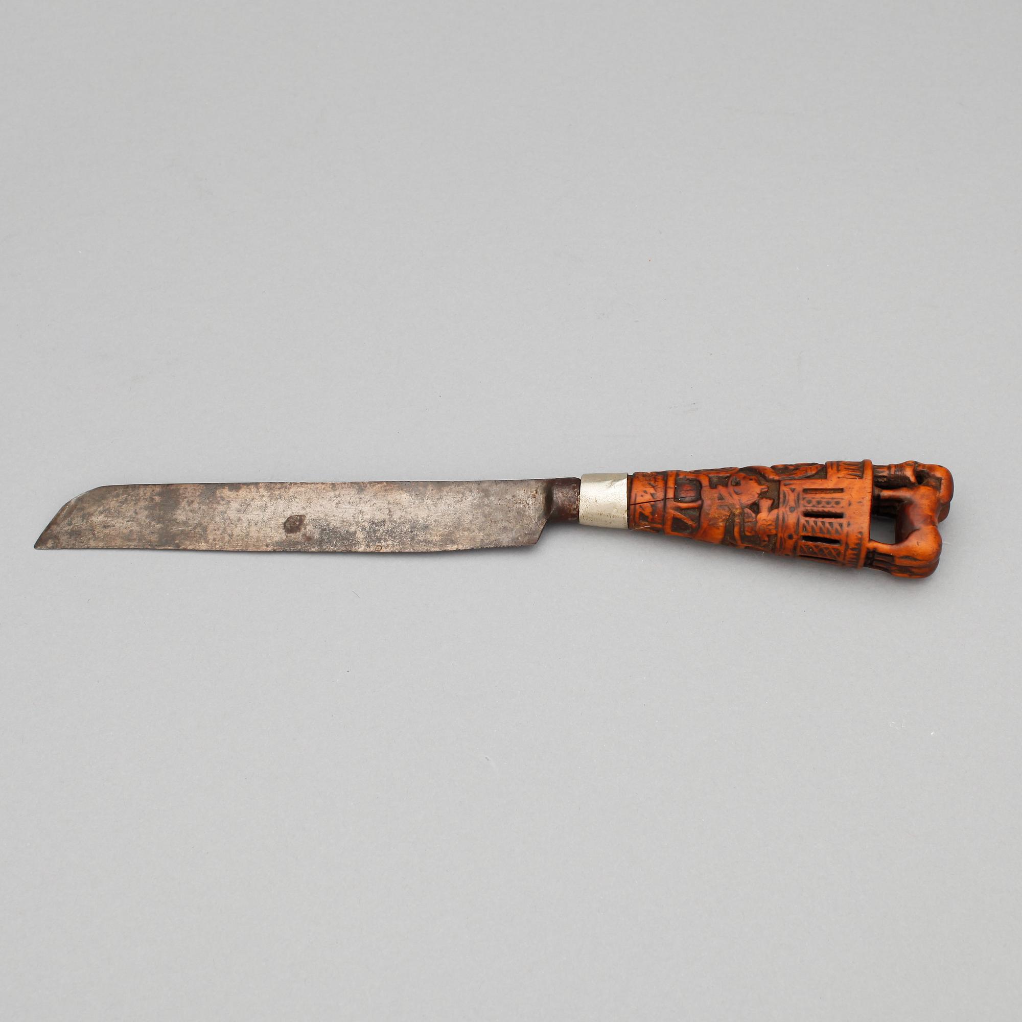 KNIV, allmoge, signerad och daterad 1870.
