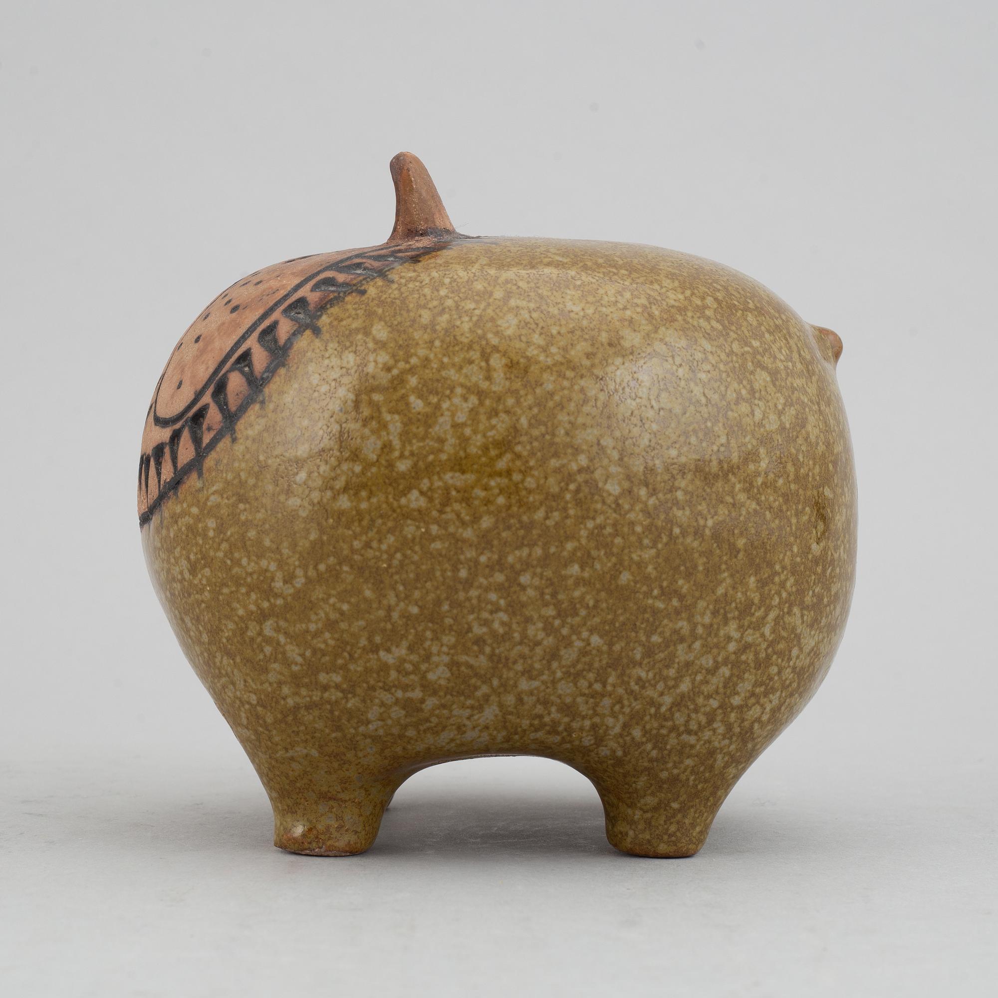 Lisa Larson, a stoneware figurine, 'Bulldog' from the series 'Stora Zoo', for Gustavsberg.