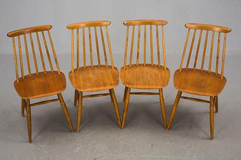 STOLAR, 4 st, "Fanett", Ilmari Tapiovaara, Edsbyverken, formgiven 1958.