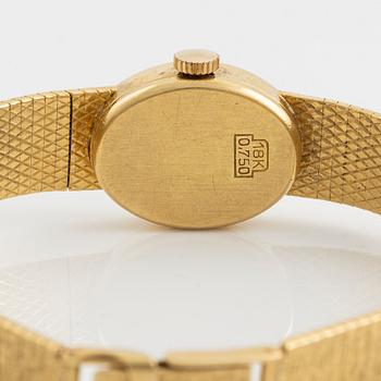 Wristwatch, 18K gold, approximately 16.5 mm.