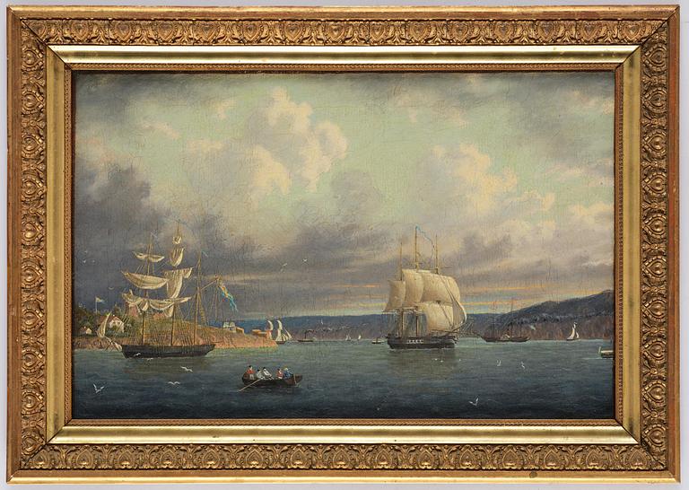 Marcus Larsson, Skepp utanför Norges kust, troligtvis Kristiania (Oslo), möjligtvis korvetten ”Lagerbjelke” och fregatten ”Josephine”.