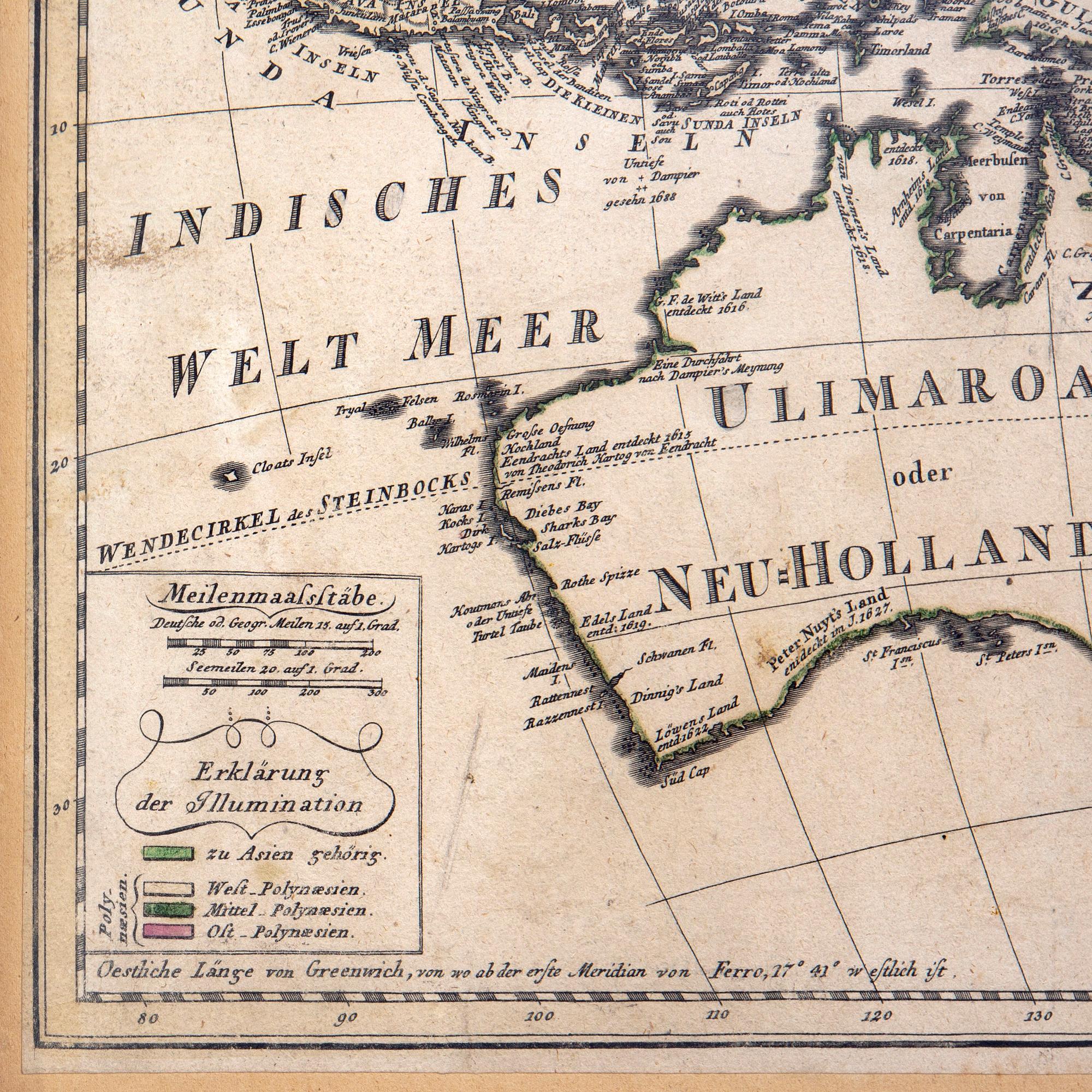 Fridrich Gottlieb Canzler , map 1795 "Karte vom Fünftenerdtheil oder Polynaesien-Inselwelt...".