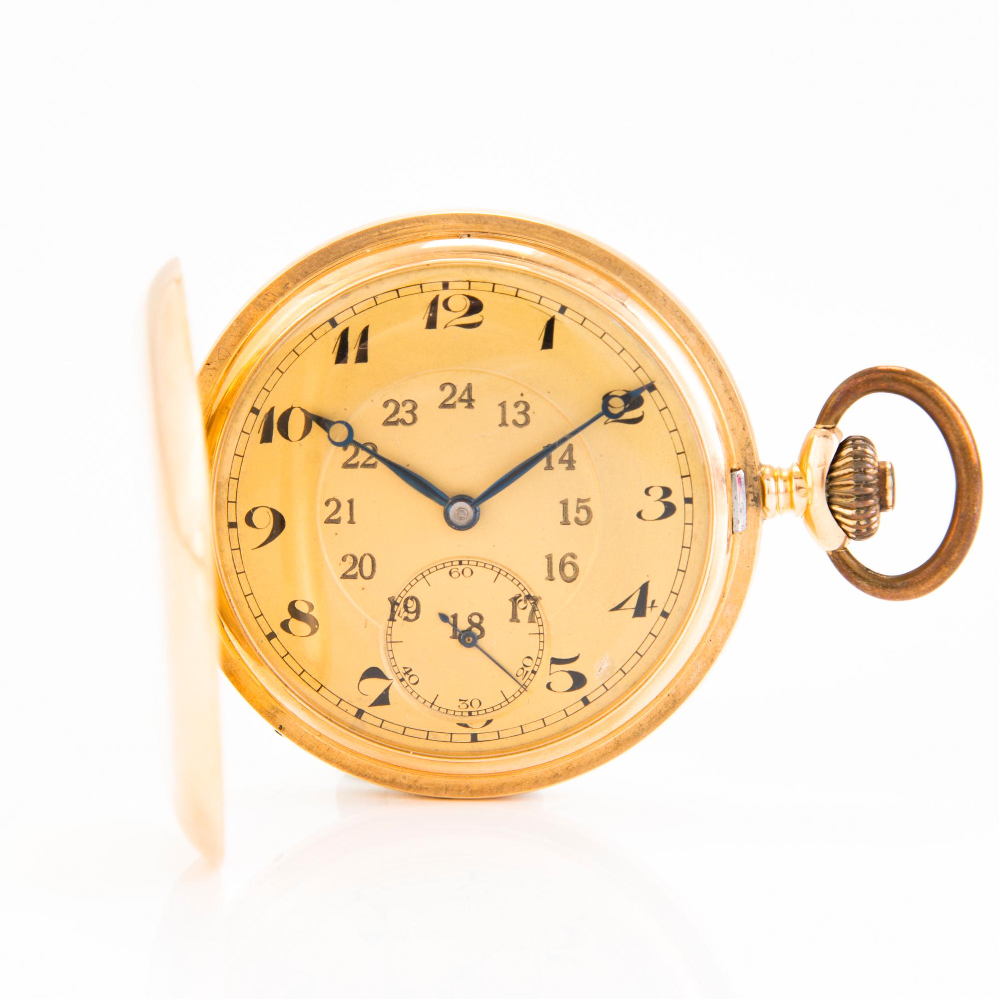 A 14K gold pocket watch, 50 mm.