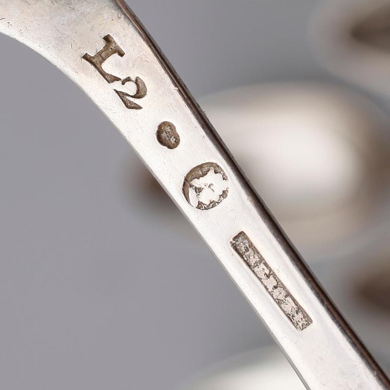 SAMLING SKEDAR, 10 st, silver, 1700-/1800-/1900-tal. Vikt ca 359 gram.