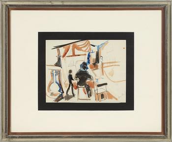 John Jon-And, Interior with figures.