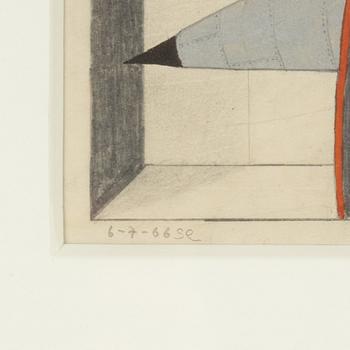 Sten Eklund, ink & pencil, signed SE and dated 6/7 -66.