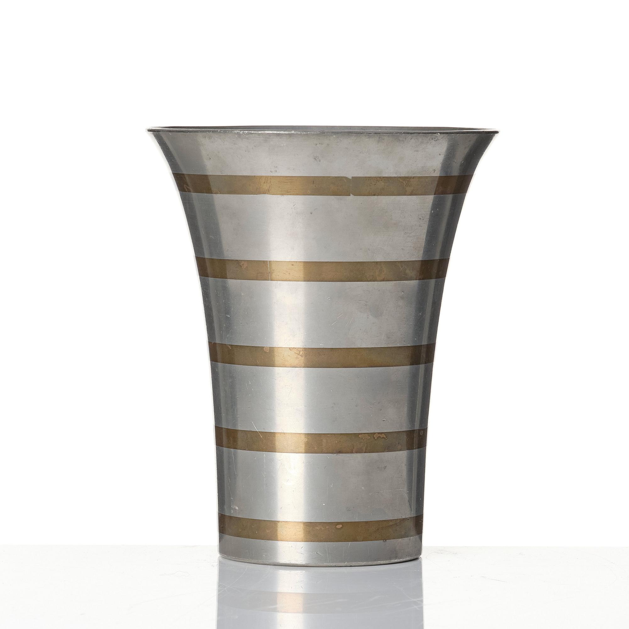 Estrid Ericson, a pewter and brass vase, Svenskt Tenn, Stockholm 1953.