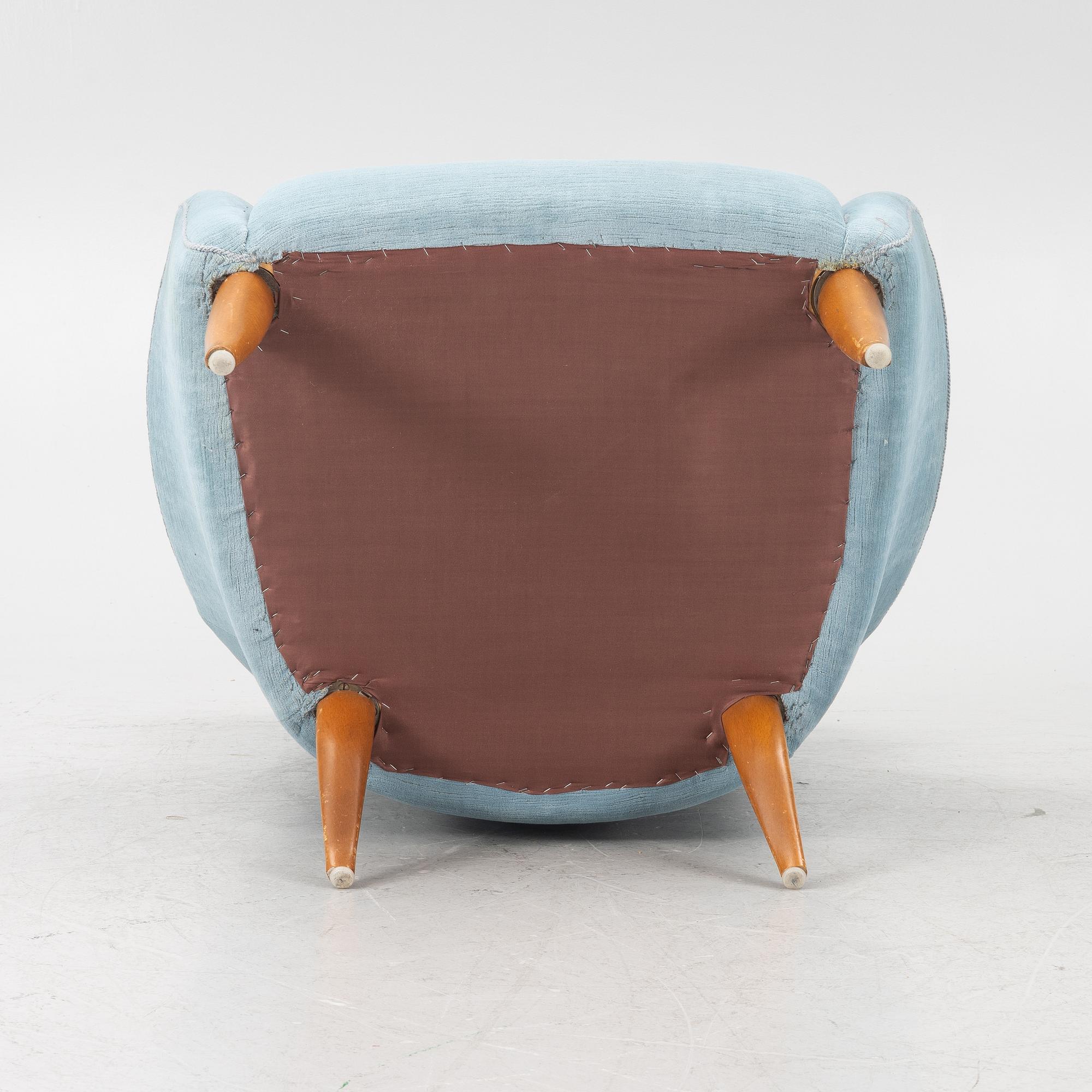 Kerstin Hörlin-Holmquist, an 'Onkel Adam' armchair, Triva series, Nordiska Kompaniet's workshops in Nyköping.