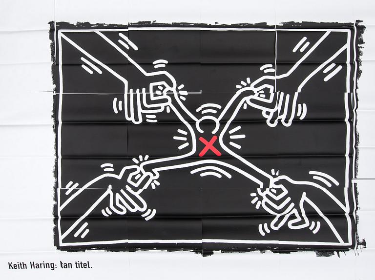 AFFISCH för stortavla (300x420). "The art of communication", Ericsson, Keith Haring.