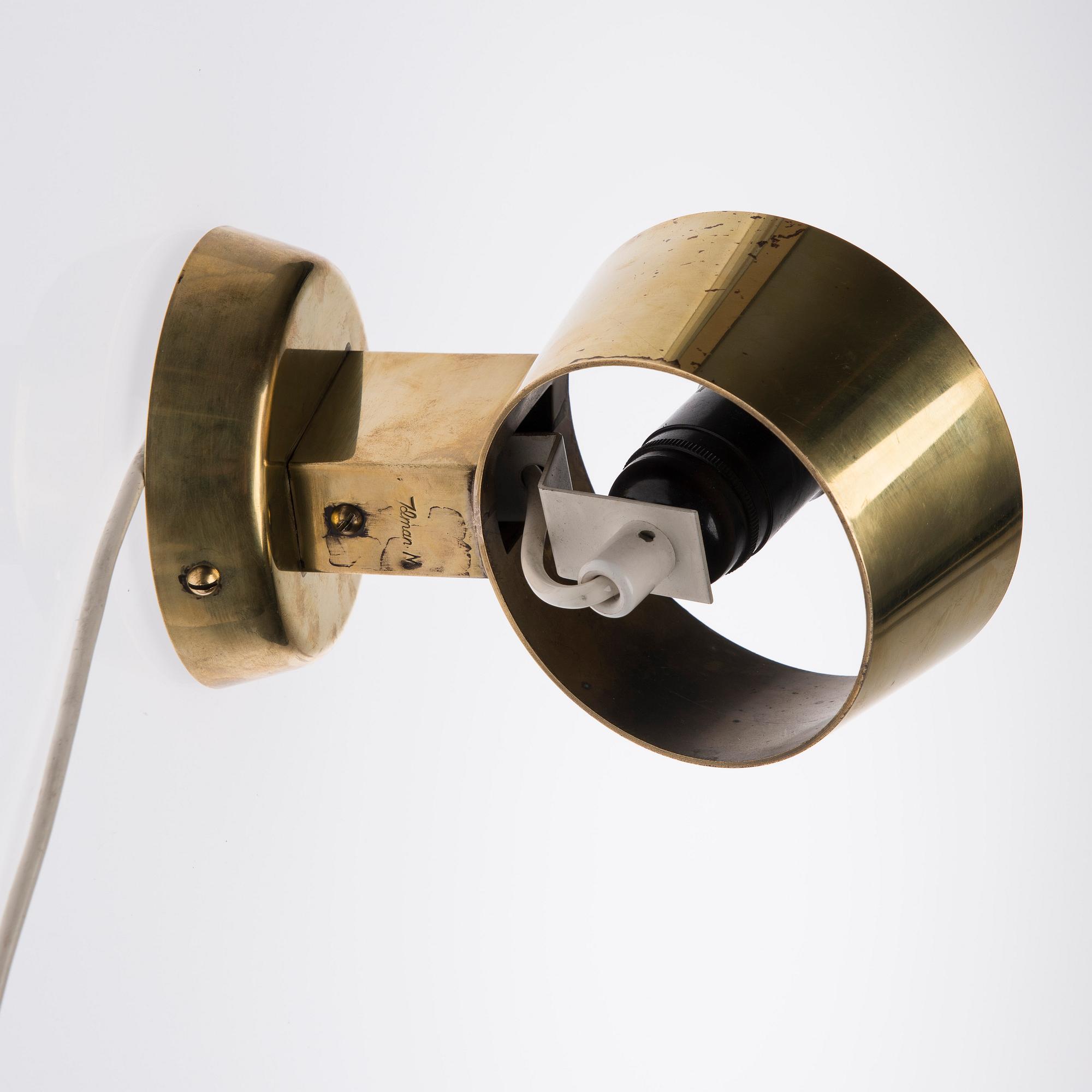 VÄGGLAMPA, modell 9478, Paavo Tynell, Idman 1900-talets mitt.