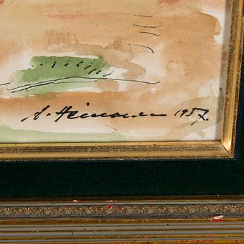 AARRE HEINONEN, akvarell och tusch, signerad och daterad 1957.