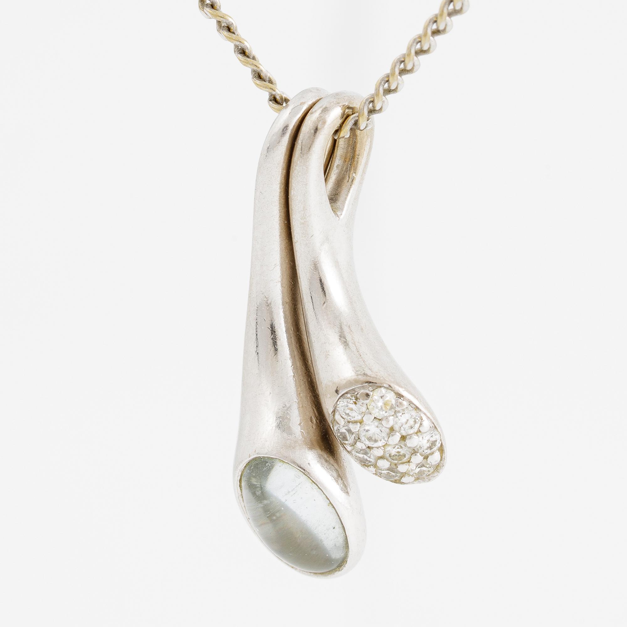 Georg Jensen two pendants with a chain in 18K white gold  "Carnival".