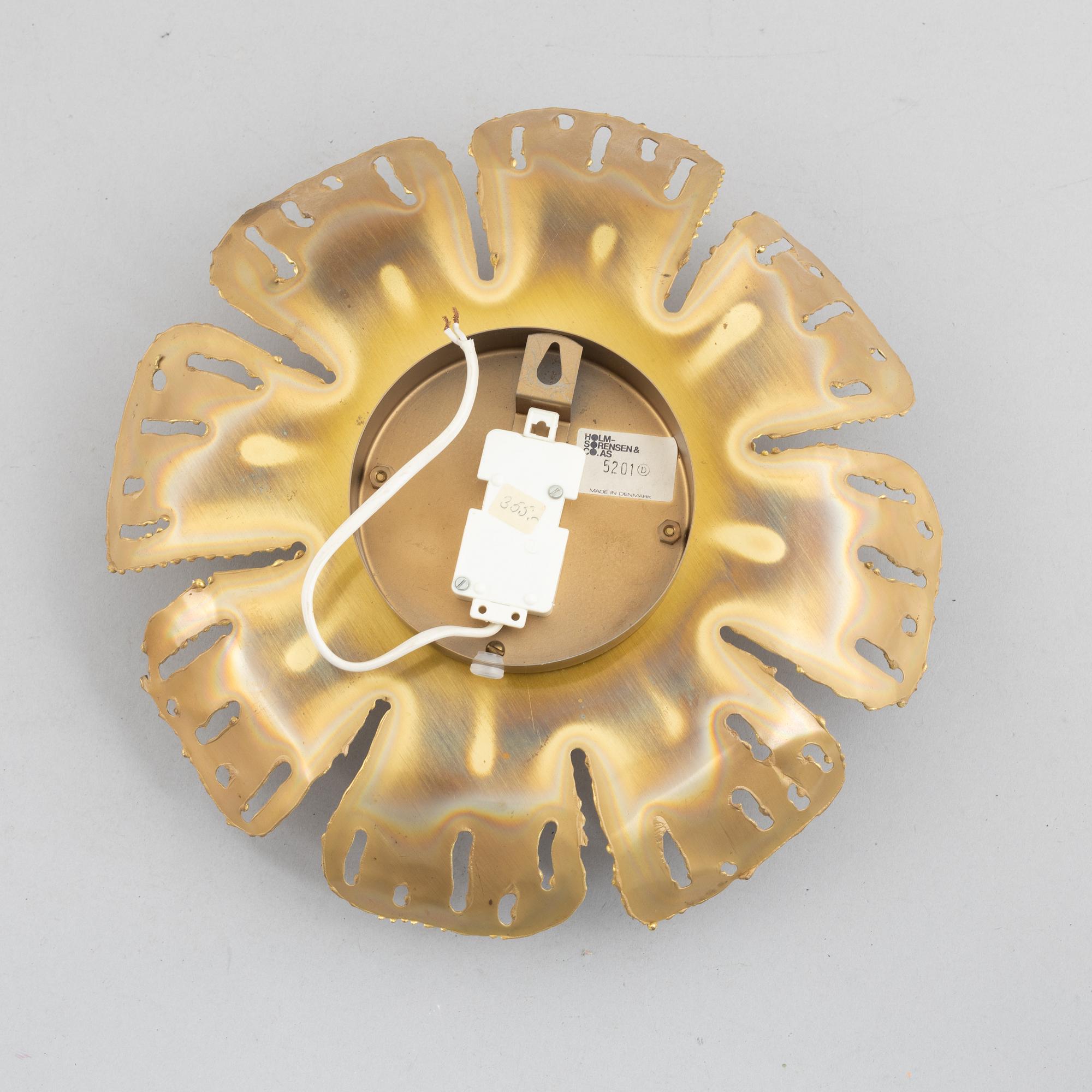 Svend Aage Holm Sørensen, a pair of wall/ceiling lamps, Holm-Sørensen & Co, Denmark.