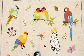 A hand-embroidered Kelim rug, 180 x 118 cm.