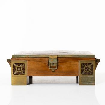 A rosewood-veneered and brass box, Erhard & Söhne, Schwäbisch Gmünd, Germany, beginning of the 20th century.