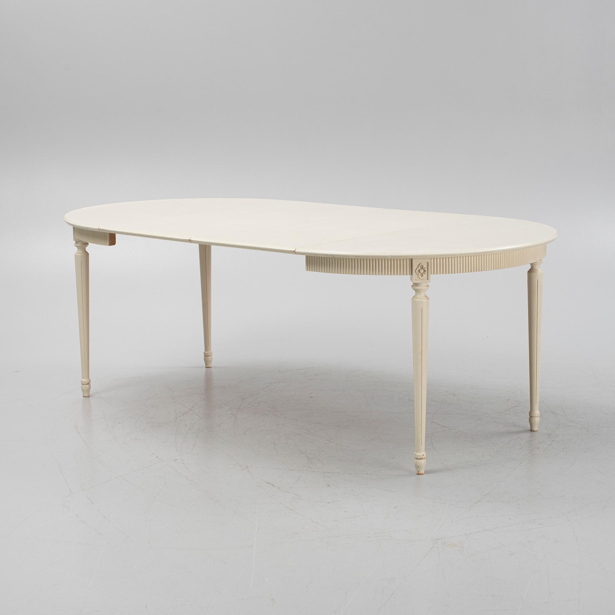 A Gustavian style dining group, mid 20th Century.