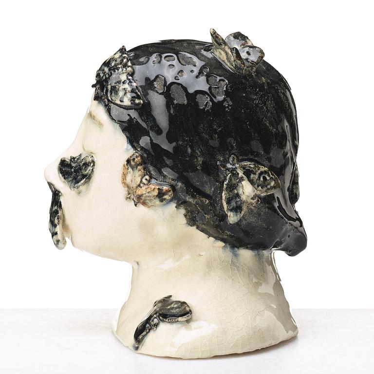 KLARA KRISTALOVA, a glazed stoneware sculpture, signed and dated -04.
