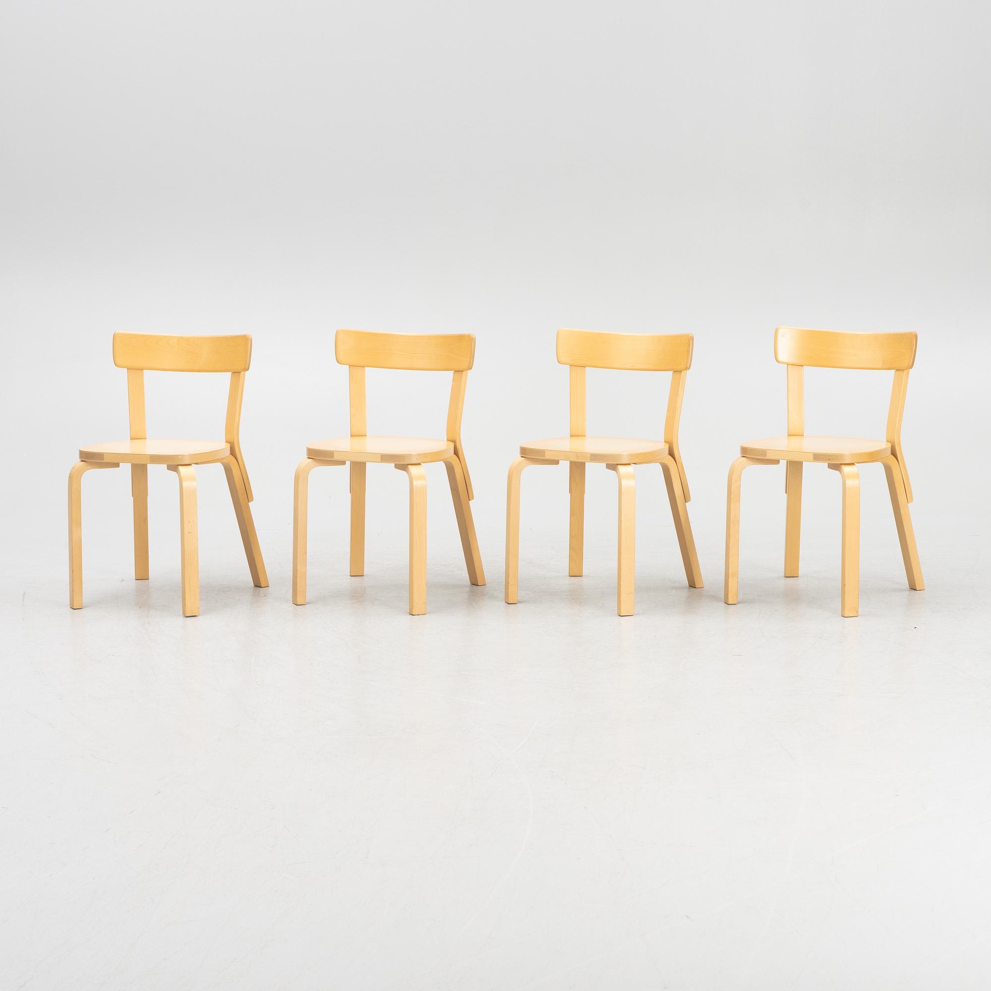 Alvar Aalto, stolar 4 st, modell 69, Artek, Finland, 2012.