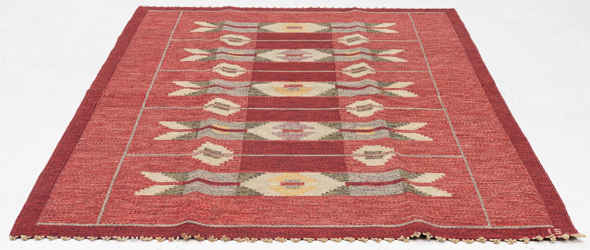 Ingegerd Silow, rug flat weave, approx. 240 x 163 cm, signed IS.