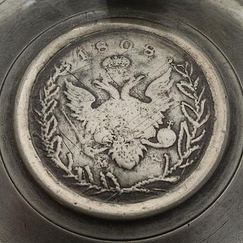 An 1840 pewter tancard by Johan Lindblad, Turku Finland.
